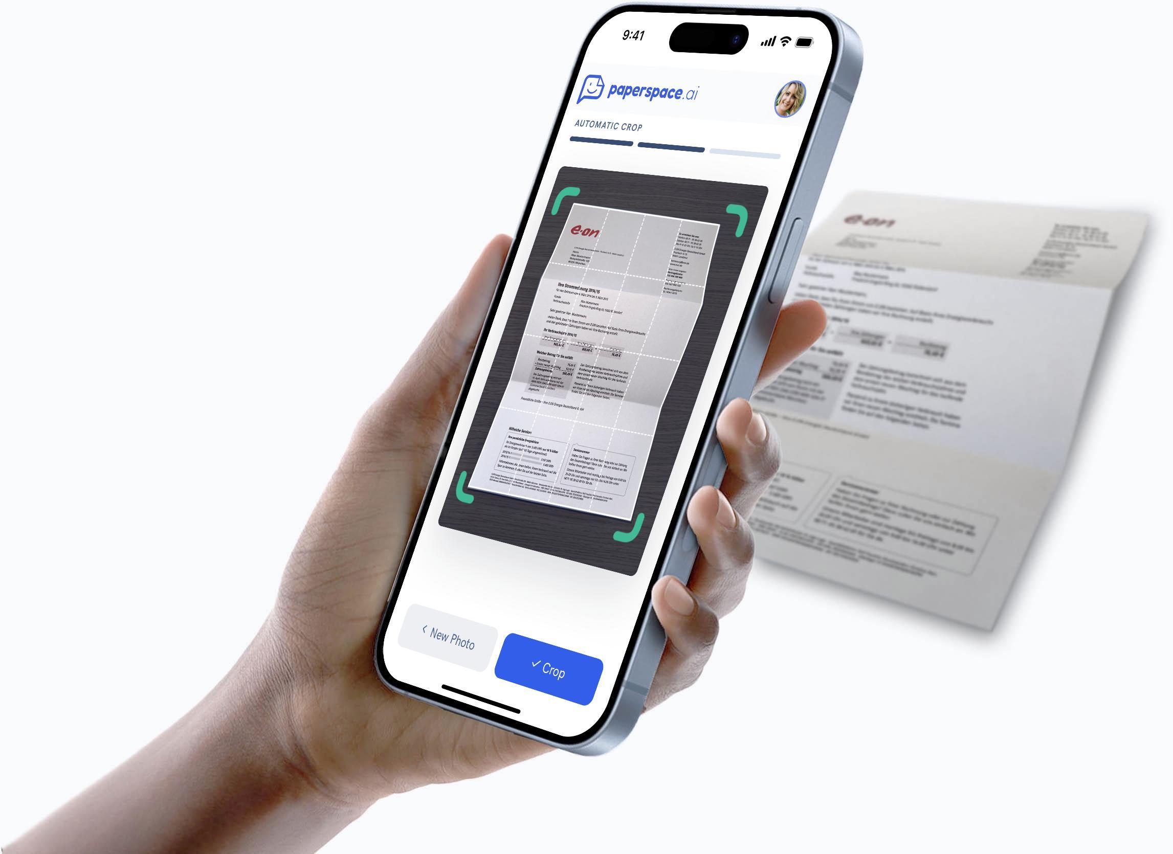A photo showing the PaperSpace mobile app.