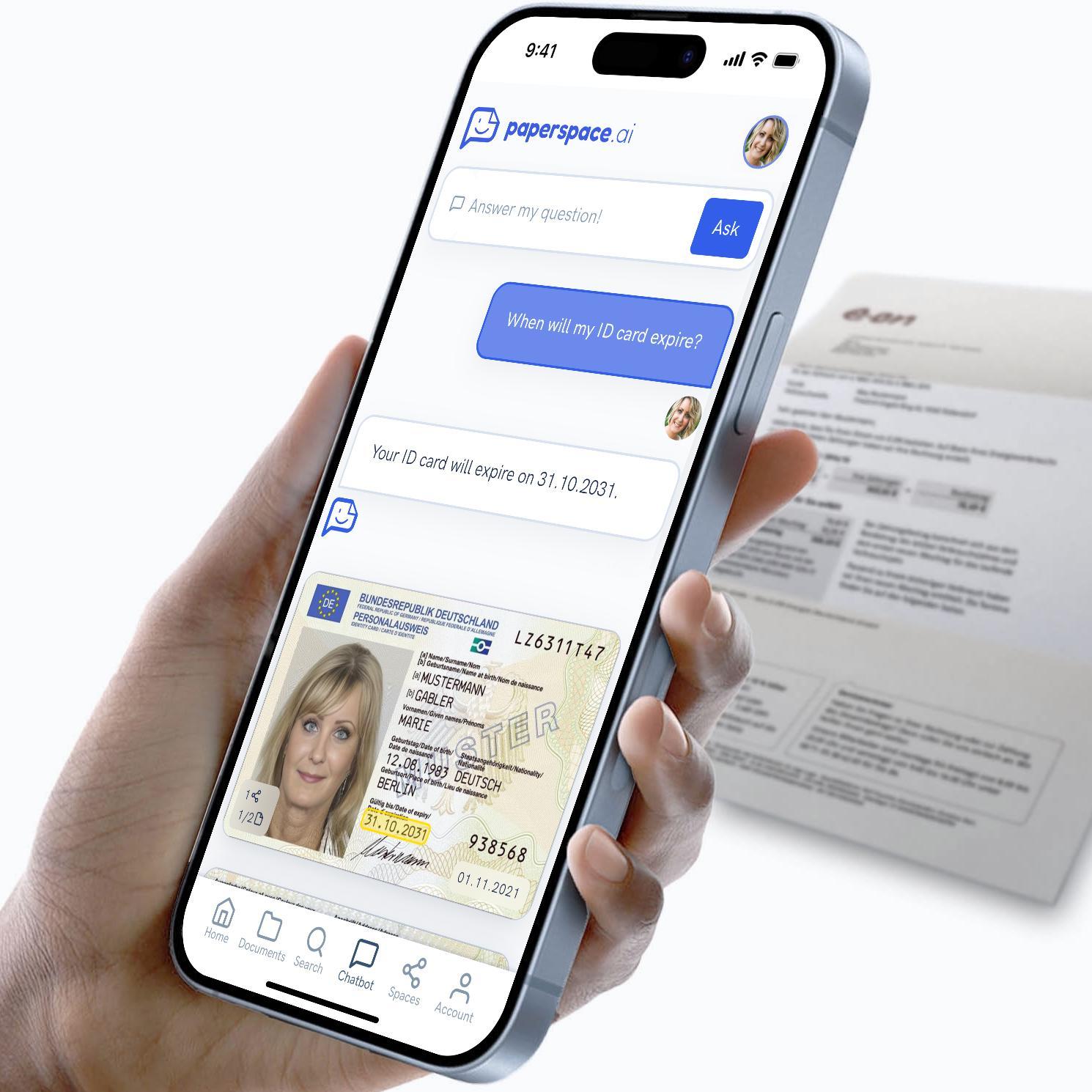 A photo showing the PaperSpace chatbot.